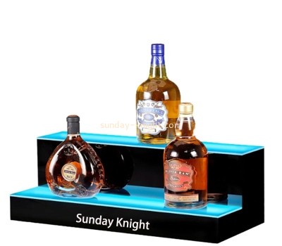 Wholesale custom acrylic 2 tiers led bottles display stand holder FSK-271