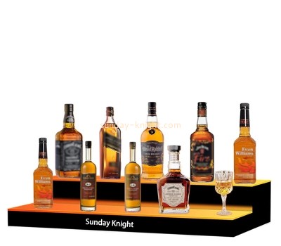 Wholesale custom acrylic 3-step led bar bottle shelf WDK-275