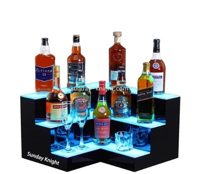 Wholesale custom acrylic 3-step led bar wine rack WDK-276