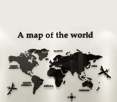 Wholesale custom acrylic world map mirror stickers MAK-141