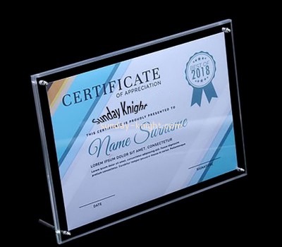 Wholesale custom acrylic free standing certificate frame APK-098