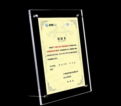 Wholesale custom acrylic certificate of authorization frame APK-099