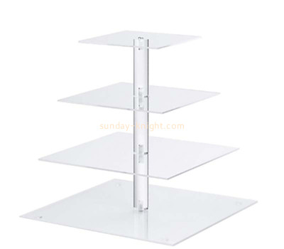 Wholesale custom acrylic 4 tiers cake display tower HCK-238