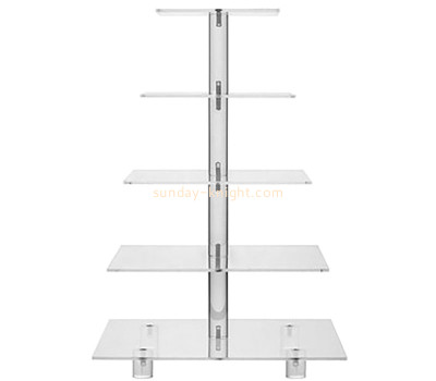 Wholesale custom acrylic 5 tiers wedding cake display stand HCK-240