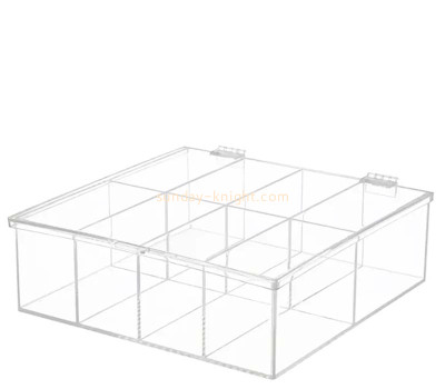 Wholesale custom acrylic 8 dividers tea bag storage box FSK-257