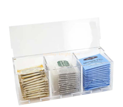 Wholesale custom acrylic tea bag storage box with lid FSK-260